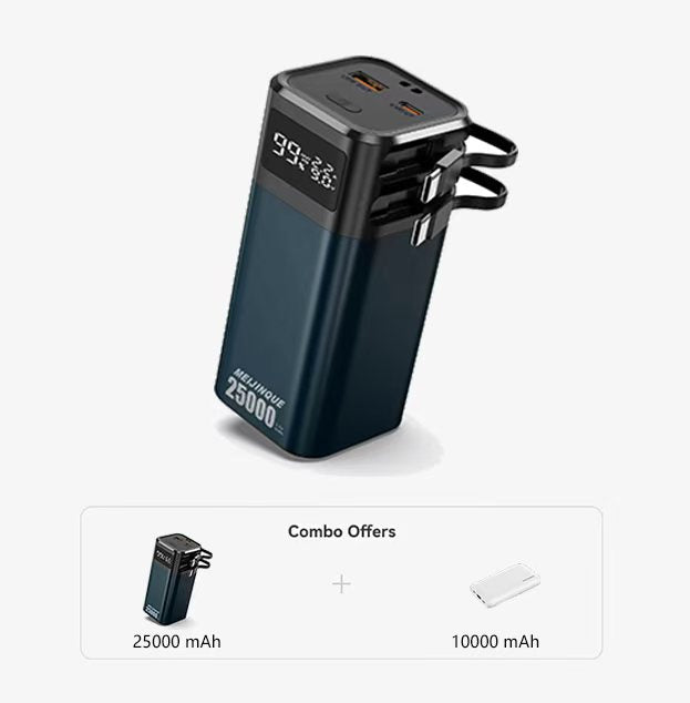 The Future is Here: A Safe Power Bank That Lets You Charge with Peace of Mind, Powered by Tesla's 4680 Battery, Featuring a 25,000mAh Capacity and Four-Port Design, Safeguarding Every Moment(Buy 25000mAh get 10000mAh free)